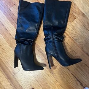 JustFab Sleek Black Heeled Boots
